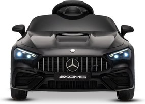 Carro elétrico para crianças Mercedes CLE 12V bateria de lítio, luzes LED, comando remoto de 2,4 GHz, ligação Bluetooth, licença ORIGINAL Preto