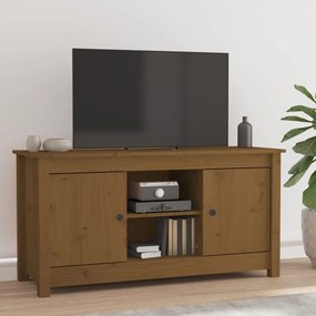Móvel de TV 103x36,5x52 cm madeira de pinho maciça castanho mel