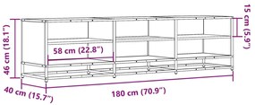 Móvel de TV 180x40x46 cm derivados de madeira cinzento sonoma