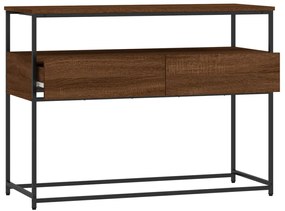 Mesa consola 100x40x75 cm derivados madeira carvalho castanho