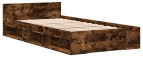 Estrutura de cama c/ gaveta derivados madeira carvalho fumado