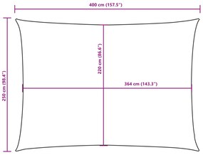 Para-sol estilo vela tecido oxford retangular 2,5x4 m azul