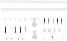 Porta Deslizante vidaXL com Conjunto de Ferragens 'ORKDAL'Branco Madei