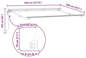 Toldo Elétrico Branco 3.5 x 2 m Alumínio
