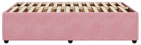 Estrutura de cama 120x200 cm veludo rosa