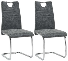 vidaXL Cadeiras de jantar 2 pcs couro artificial preto