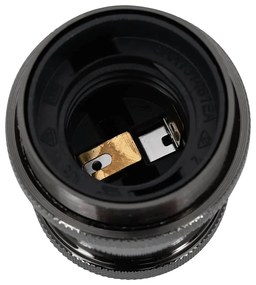 Casquilhos de lâmpadas 2 pcs Preto brilhante E27