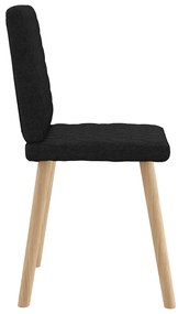Cadeiras de jantar 4 pcs tecido preto