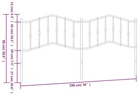 Cabeceira de cama 193 cm metal branco