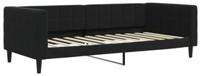 Sofá-cama com gavetão 90x200 cm veludo preto