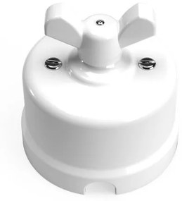 Switch/Diverter in white porcelain with butterfly nut