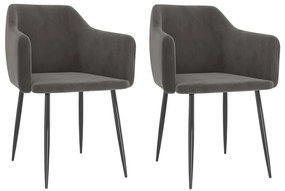 vidaXL Cadeiras de jantar 2 pcs veludo cinzento-escuro