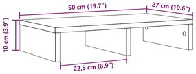 Suporte monitor 50x27x10cm derivados de madeira cinzento sonoma