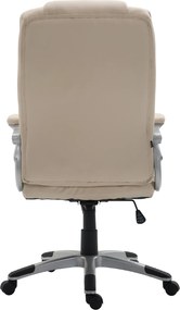 Cadeira de Escritório Texas de Couro Sintético Creme