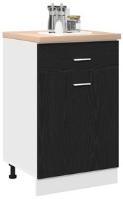 Armário de Gavetas Oak Preto da - 50x46x81,5 cm, feito de MDF.