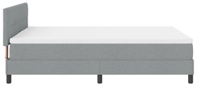 Cama Box Spring com colchão Cinza Claro 140x190 cm Tecido