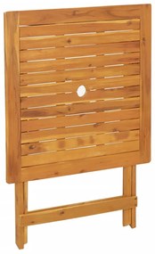 3 pcs conjunto de bistrô vime PE e madeira maciça bege