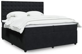 vidaXL Cama com molas/colchão 200x200 cm veludo preto