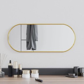 Espelho de parede 60x25 cm oval dourado