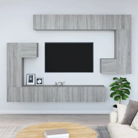 Móvel p/ TV montagem na parede madeira processada sonoma cinza