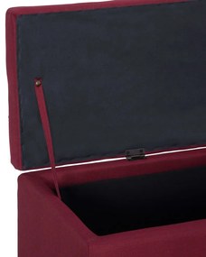 Banco c/ compart. de arrumação 116 cm poliéster vermelho tinto