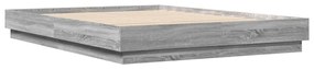 Estrutura de cama 140x200 cm derivados de madeira cinza sonoma