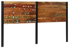 Cabeceira de cama 180 cm madeira recuperada maciça/ferro