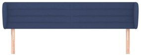Cabeceira de cama c/ abas tecido 163x23x78/88 cm azul
