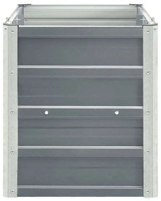 Canteiro elevado de jardim aço galvanizado 240x40x45cm cinzento