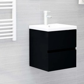 vidaXL Armário de lavatório 41x38,5x45 cm derivados de madeira preto