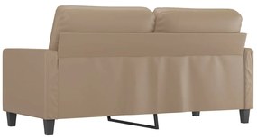 Sofá de 2 lugares 140 cm couro artificial cor cappuccino