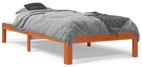 vidaXL Cama sem colchão 75x190 cm madeira de pinho maciça castanho-mel