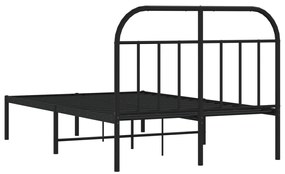 Estrutura de cama com cabeceira 120x190 cm metal preto