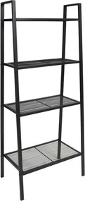 vidaXL Estante em escada com 4 níveis metal preto