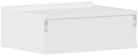 Mesas de cabeceira suspensas 2 pcs 40x30x15 cm branco brilhante