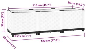 Canteiro elevado 120x40x38 cm polipropileno