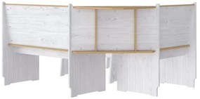 3 pcs conjunto de jantar REINE pinho maciço castanho mel/branco