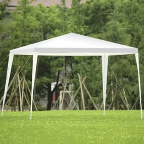 Tenda para exteriores de 3 x 3 m com cobertura, pernas, estacas e cordas para fixação na parte traseira. Jardim, praia. Branca.