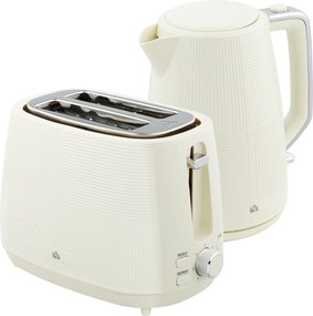 HOMCOM Conjunto de Torradeira e Jarro de Água Elétrico de Aço Inoxidável 2200W 1,7L Torradeira de Pão 2 Fatias 3 Funções Creme | Aosom Portugal
