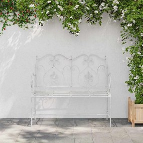Banco Branco Metal 104 x 54 x 93 cm Durável Banco Exterior
