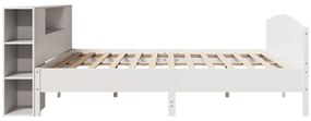 Cama com estante sem colchão 180x200 cm pinho maciço branco