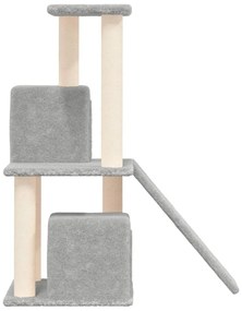 Árvore p/ gatos c/ postes arranhadores sisal 82 cm cinza-claro