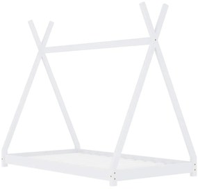 Estrutura de cama para crianças 80x160 cm pinho maciço branco