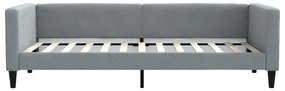 Sofá-cama 90x200 cm tecido cinzento-claro