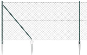 Conjunto de Postes de Cerca Verde 1 x 10 m
