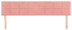 Cabeceira de cama 2 pcs veludo 100x5x78/88 cm rosa