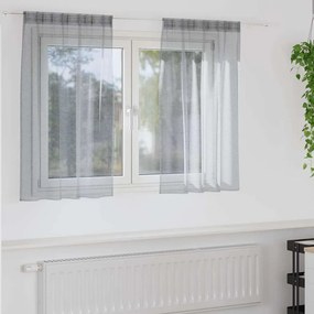 vidaXL Cortina de Voile 2 pcs Cinza Escuro 140 x 140 cm Poliéster