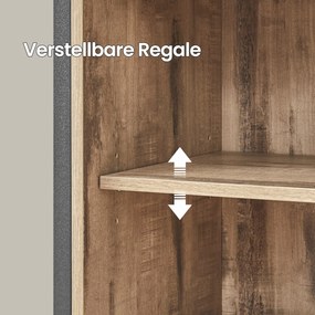 Aparador com porta de correr, armário de arrumação para sala de estar 70 x 30 x 80 cm castanho carvalho-preto
