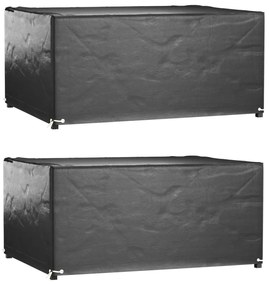 Capas p/ mobília de jardim 2pcs 8 ilhós 160x120x75cm retangular