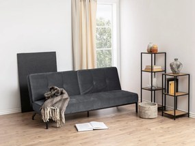 Sofá-cama Norsica 243, Número de lugares: 4, Cinzento, 87x198x95cm, 42 kg, Pernas: Metal, Madeira: Eucalipto